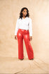 Tis the Season Leather Flare Pants (Red)