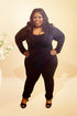 New Year New Me Black Sequin Blazer Jumpsuit (Curve)