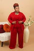 Time for Burgundy Business Pantsuit